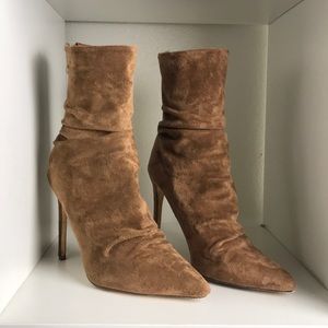 Tan high heels Booties